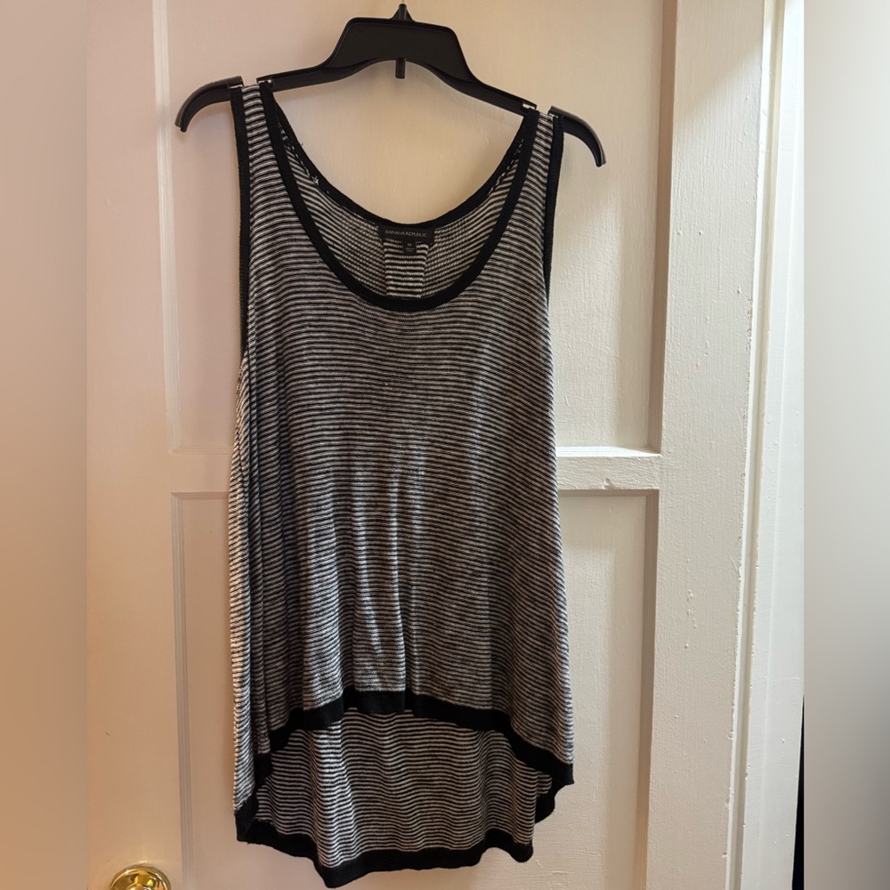 Banana Republic Black and Gray sweater Striped Tank Top